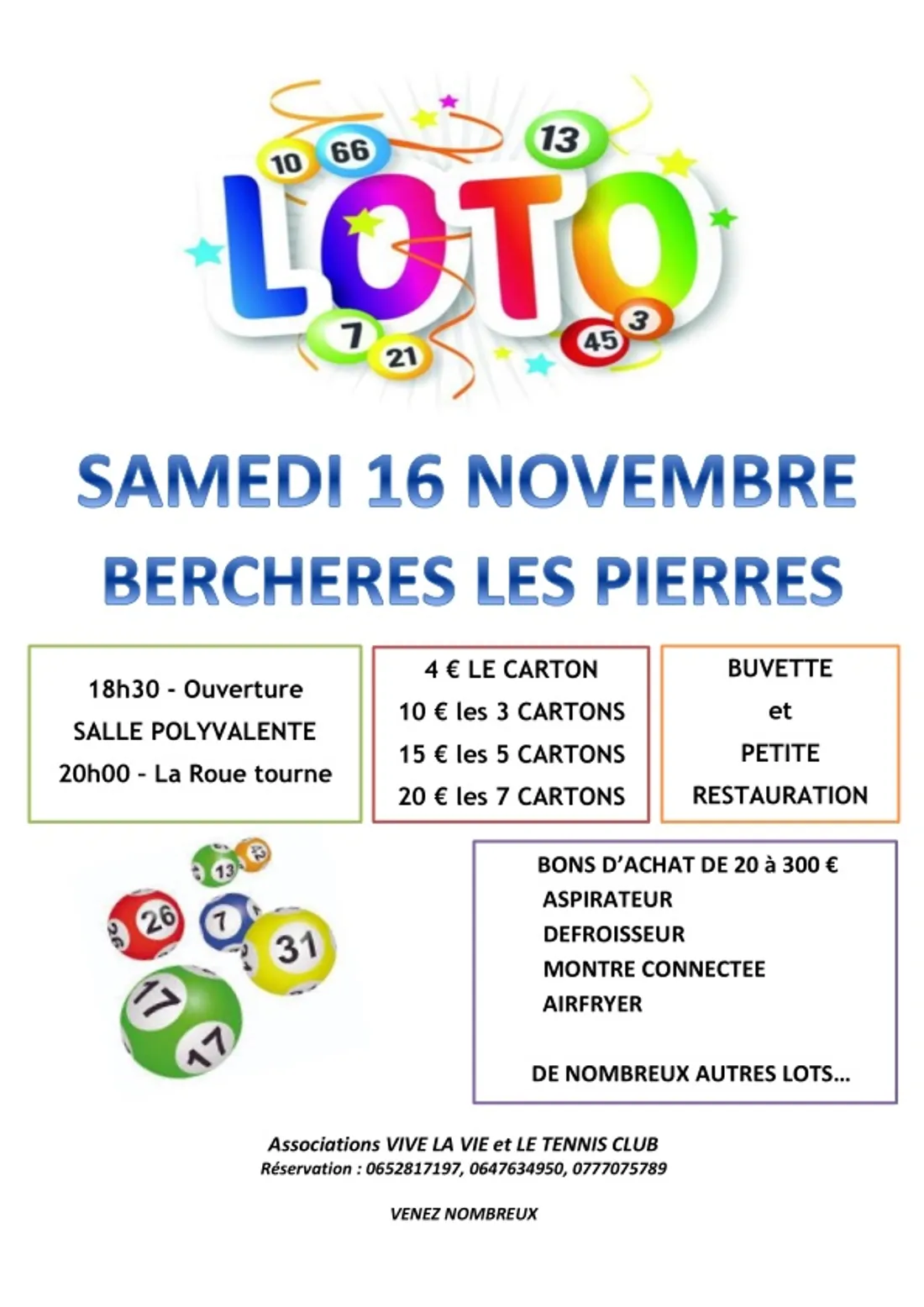 BERCHÈRES-LES-PIERRES - Loto de Vive la Vie