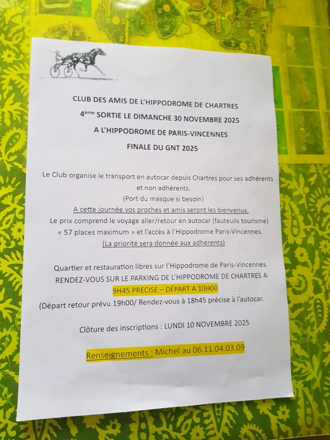 CHARTRES - Sortie à l'hippodrome de Vincennes par les amis de l'hippodrome de Chartres