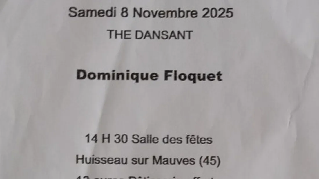 HUISSEAU-SUR-MAUVES (45) - Thé dansant avec Dominique Floquet