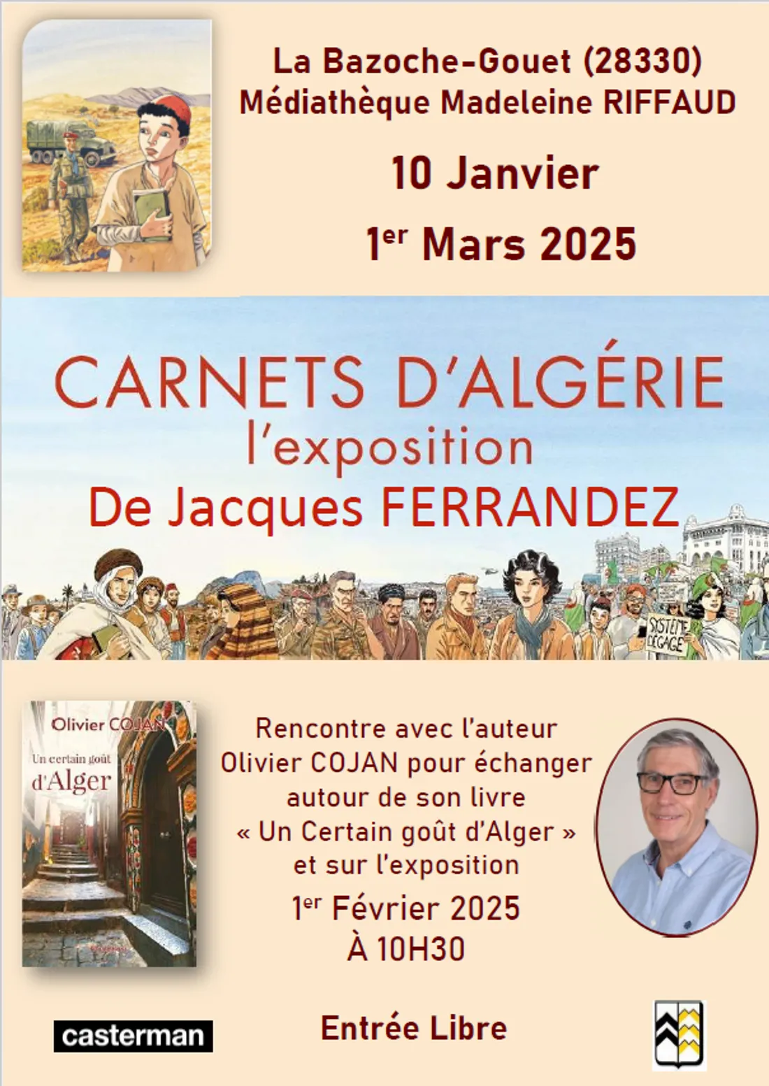 LA BAZOCHE-GOUËT - Rencontre avec Olivier Cojan « Un certain goût d'Alger »