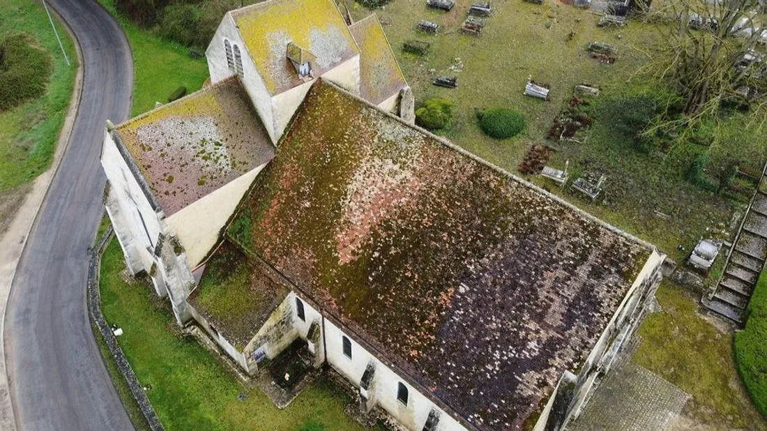 eglise saint rémy auneau toiture vue drone