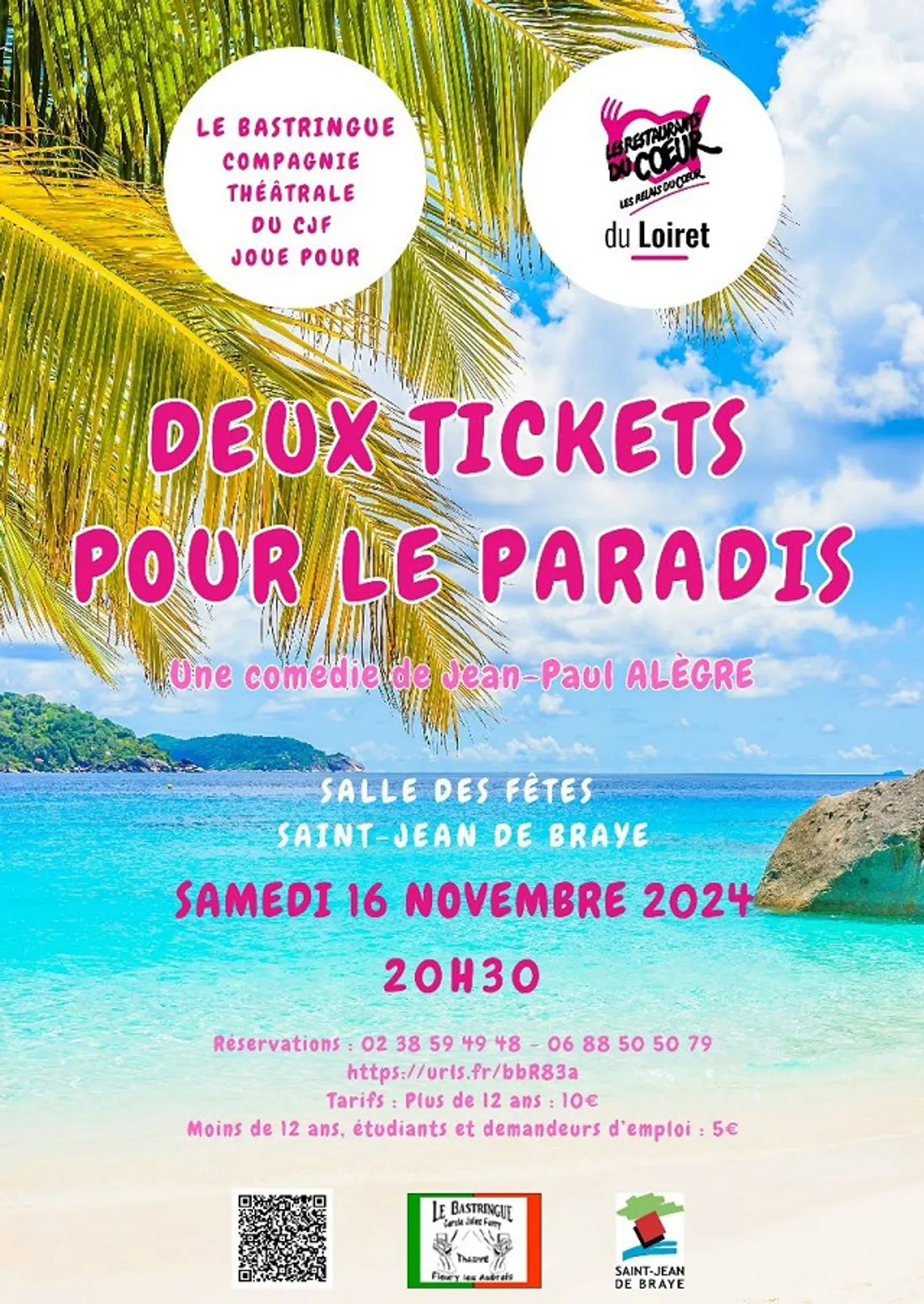 SAINT-JEAN-DE-BRAYE (45) - Théâtre : Deux tickets pour le paradis