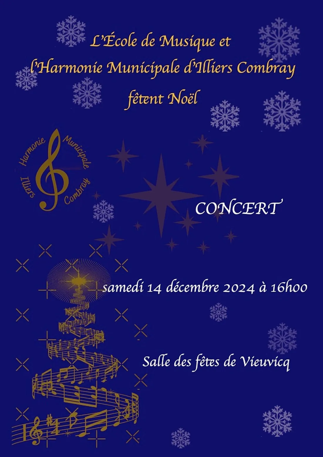 VIEUVICQ - Concert de l'école de musique et de l'harmonie municipale d'Illiers-Combray