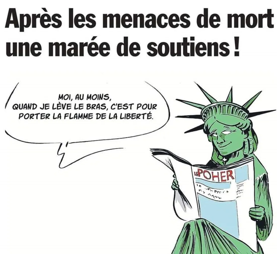 Le numéro de cette semaine a bien été publié, avec ce dessin en une. 