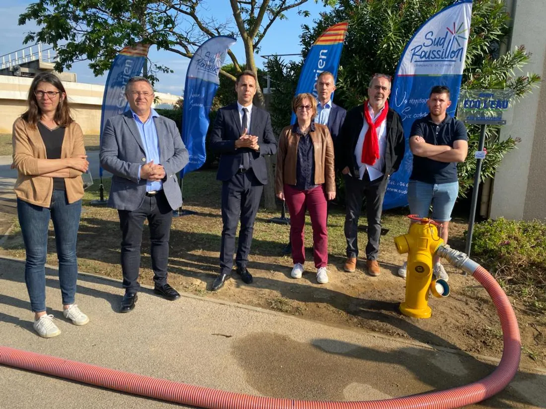 Les représentants des institutions des Pyrénées-Orientales à la station d'épuration de Saint-Cyprien