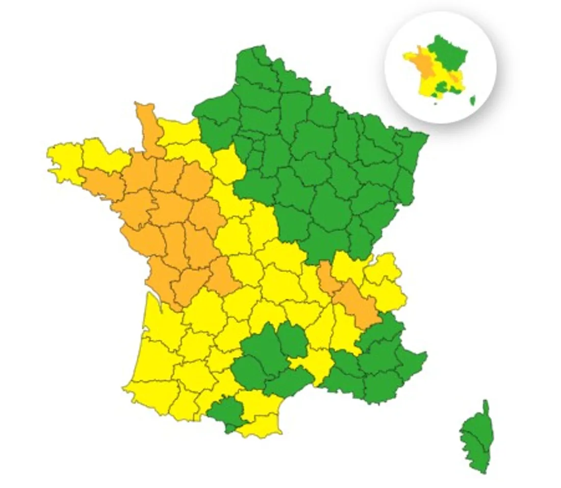 Carte canicule vendredi 20 juin 2025