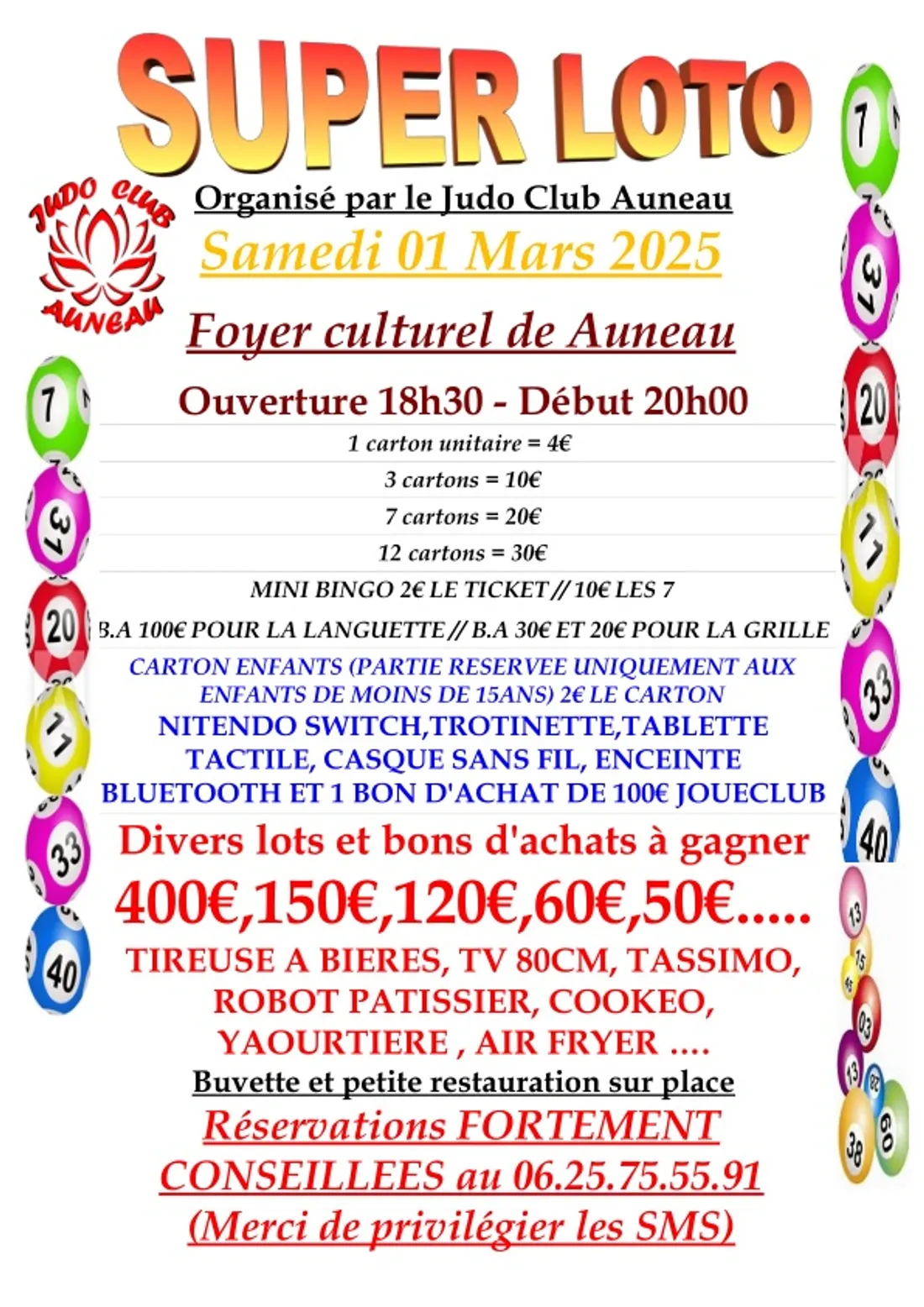 AUNEAU - Super loto du Judo Club