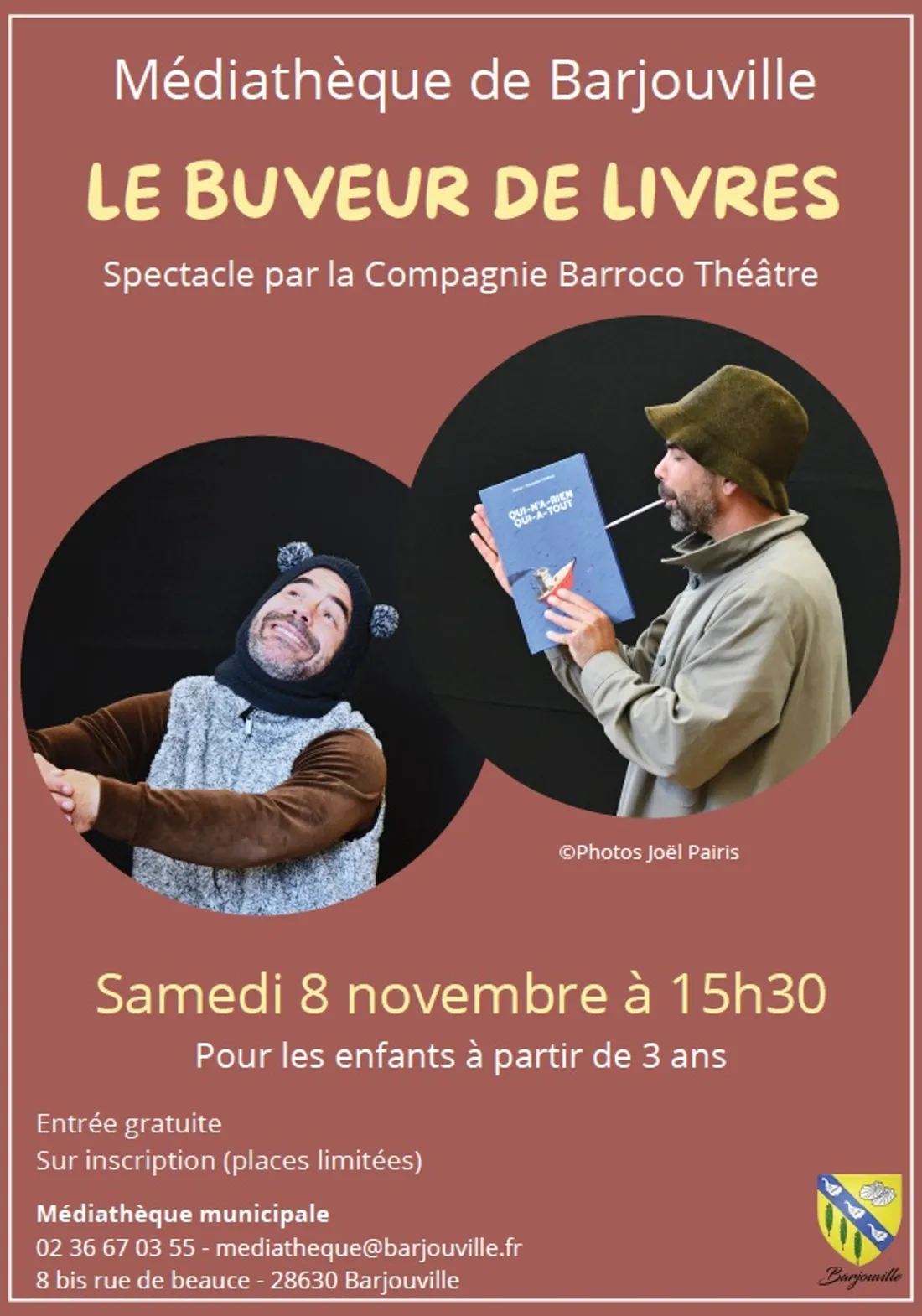 BARJOUVILLE - Spectacle : Le buveur de livres