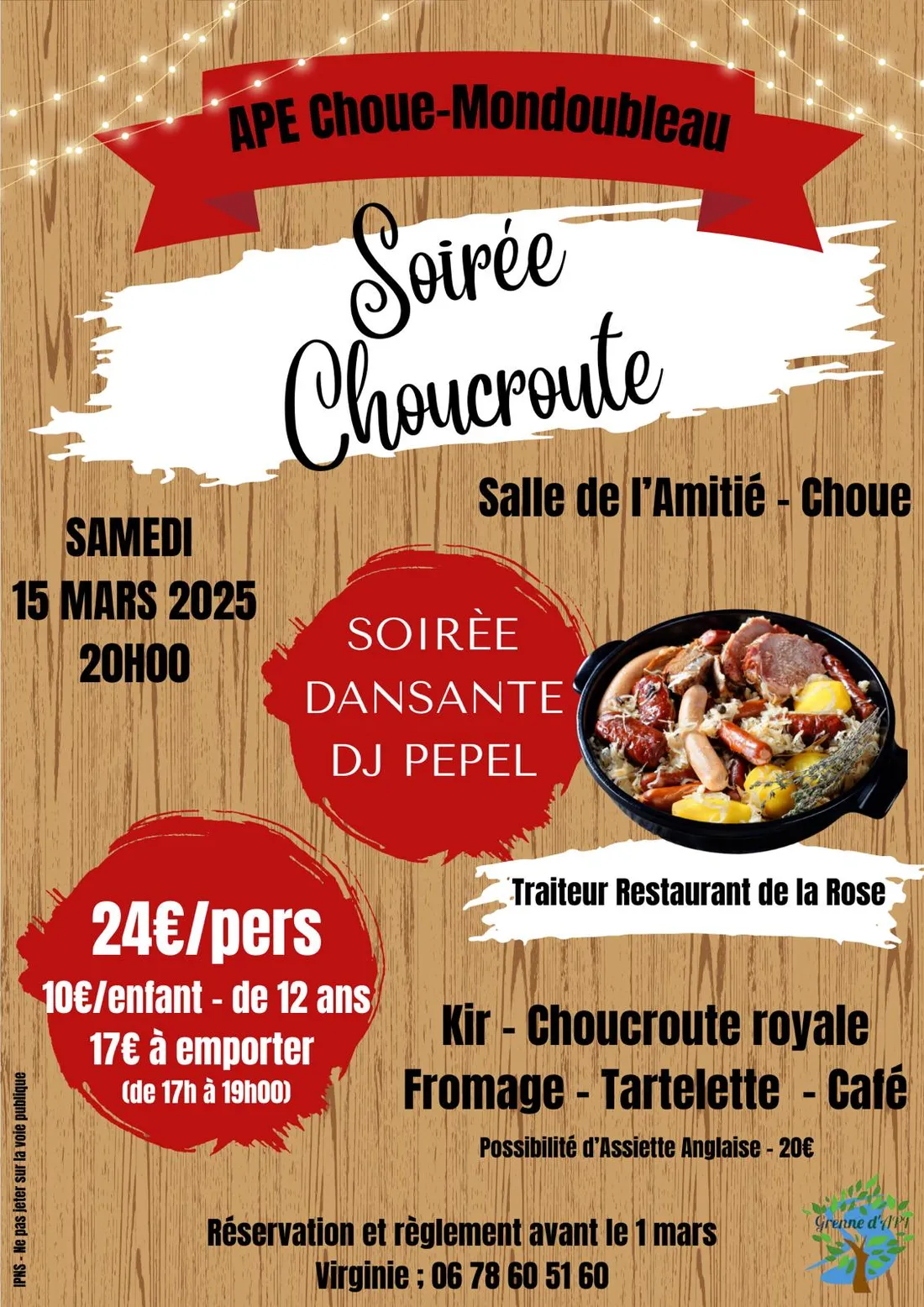 CHOUE (41) - Soirée choucroute de l'APE