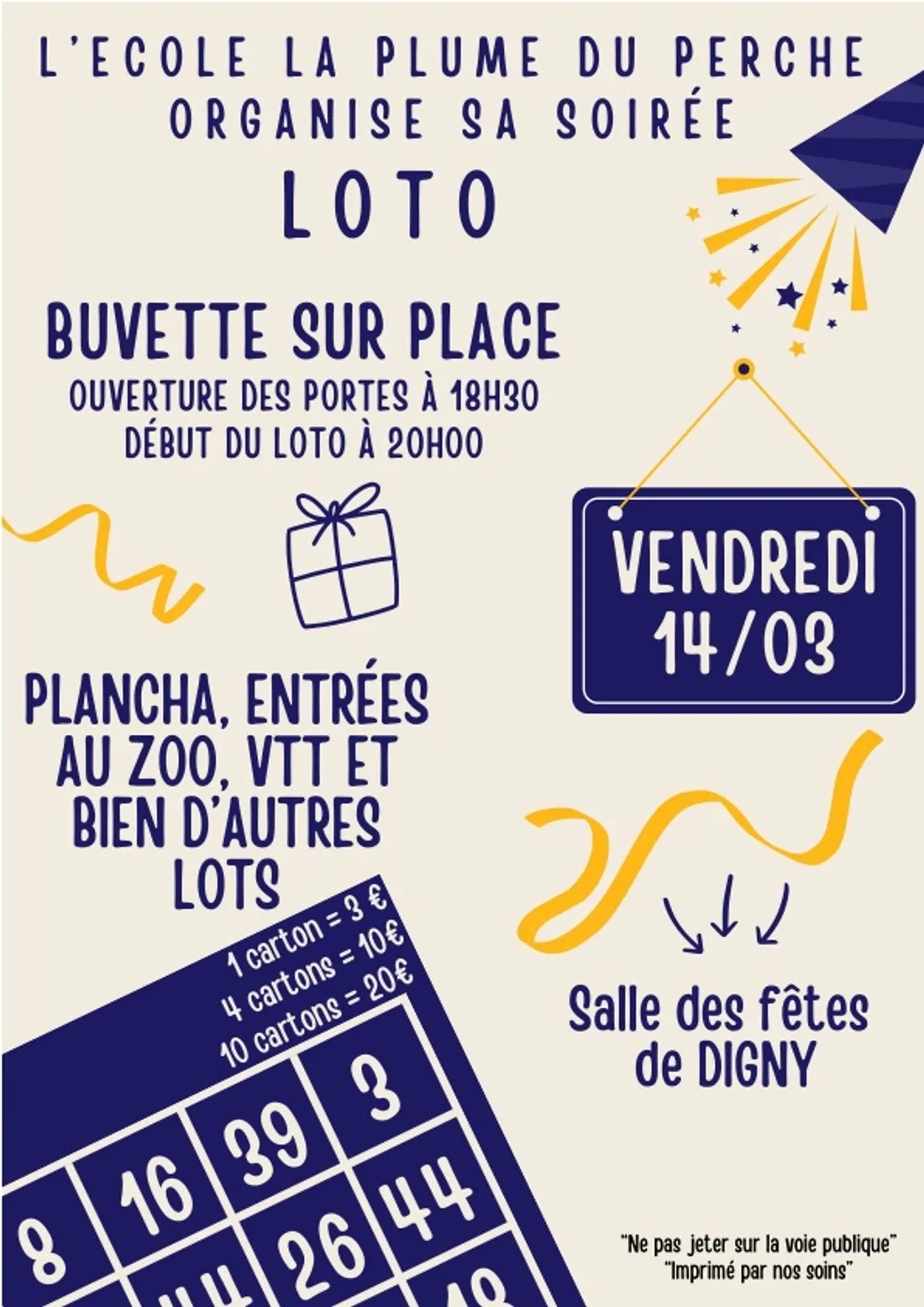 DIGNY - Loto de l'école La Plume du Perche