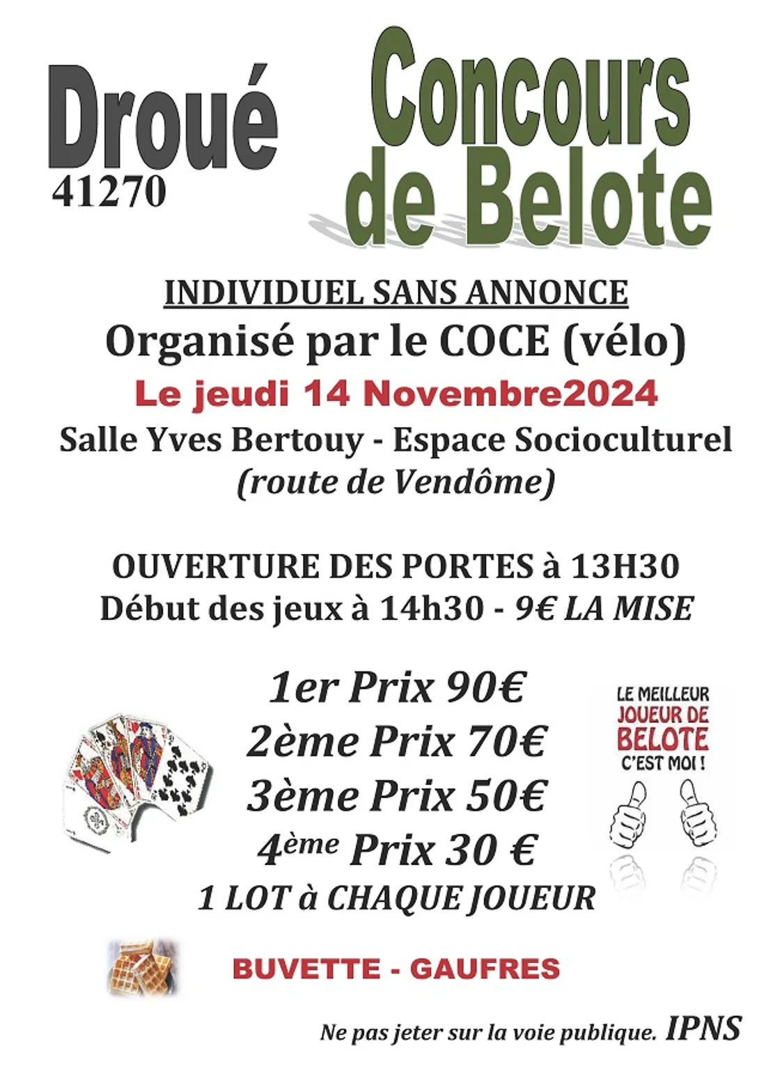 DROUÉ (41) - Concours de belote du COCE