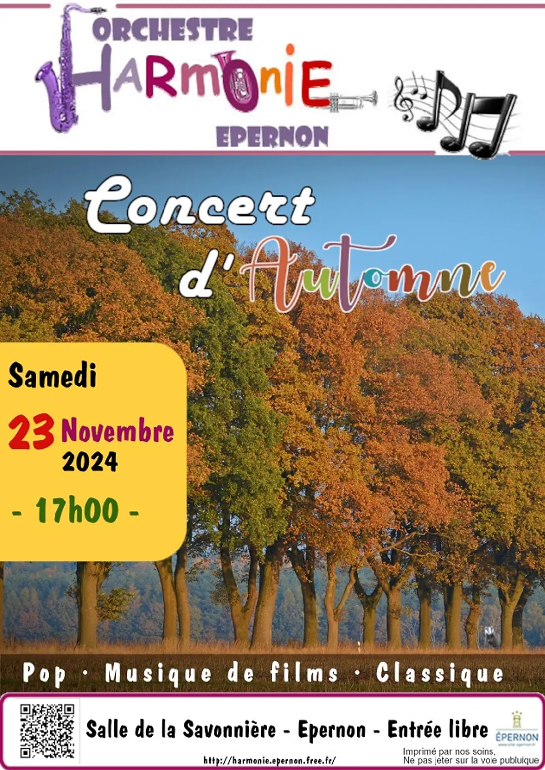 ÉPERNON - Concert d'automne de l'Orchestre d'Harmonie d'Épernon