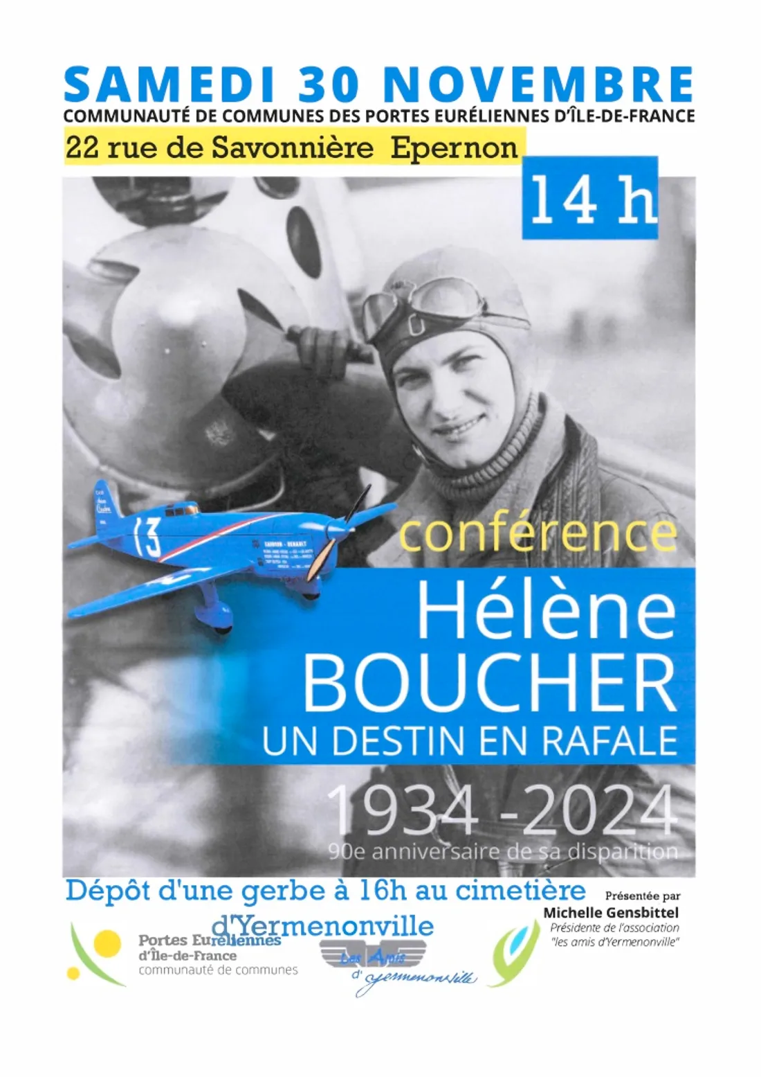 ÉPERNON - Conférence : Hélène Boucher, un destin en rafale