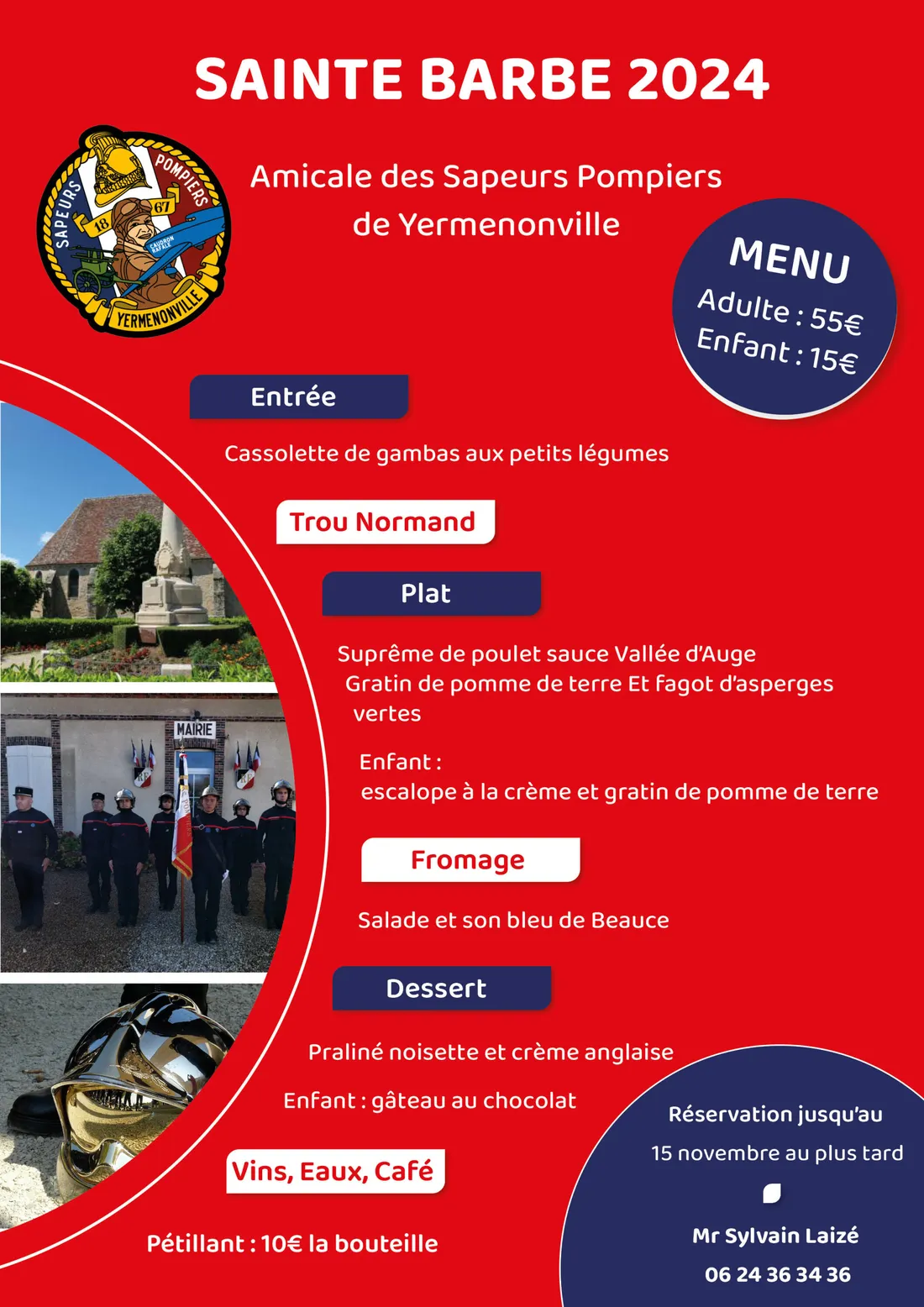 HOUX - Fête de la Sainte-Barbe des pompiers de Yermenonville