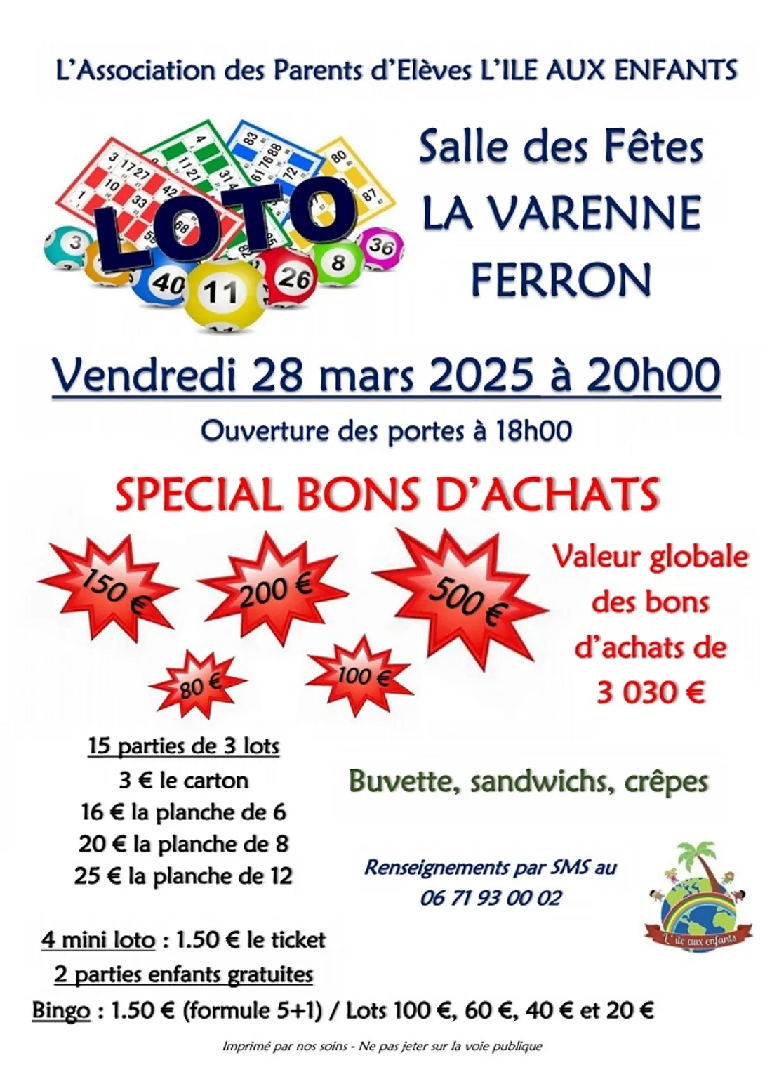 LA CHAPELLE-DU-NOYER - Loto de l’Île aux enfants