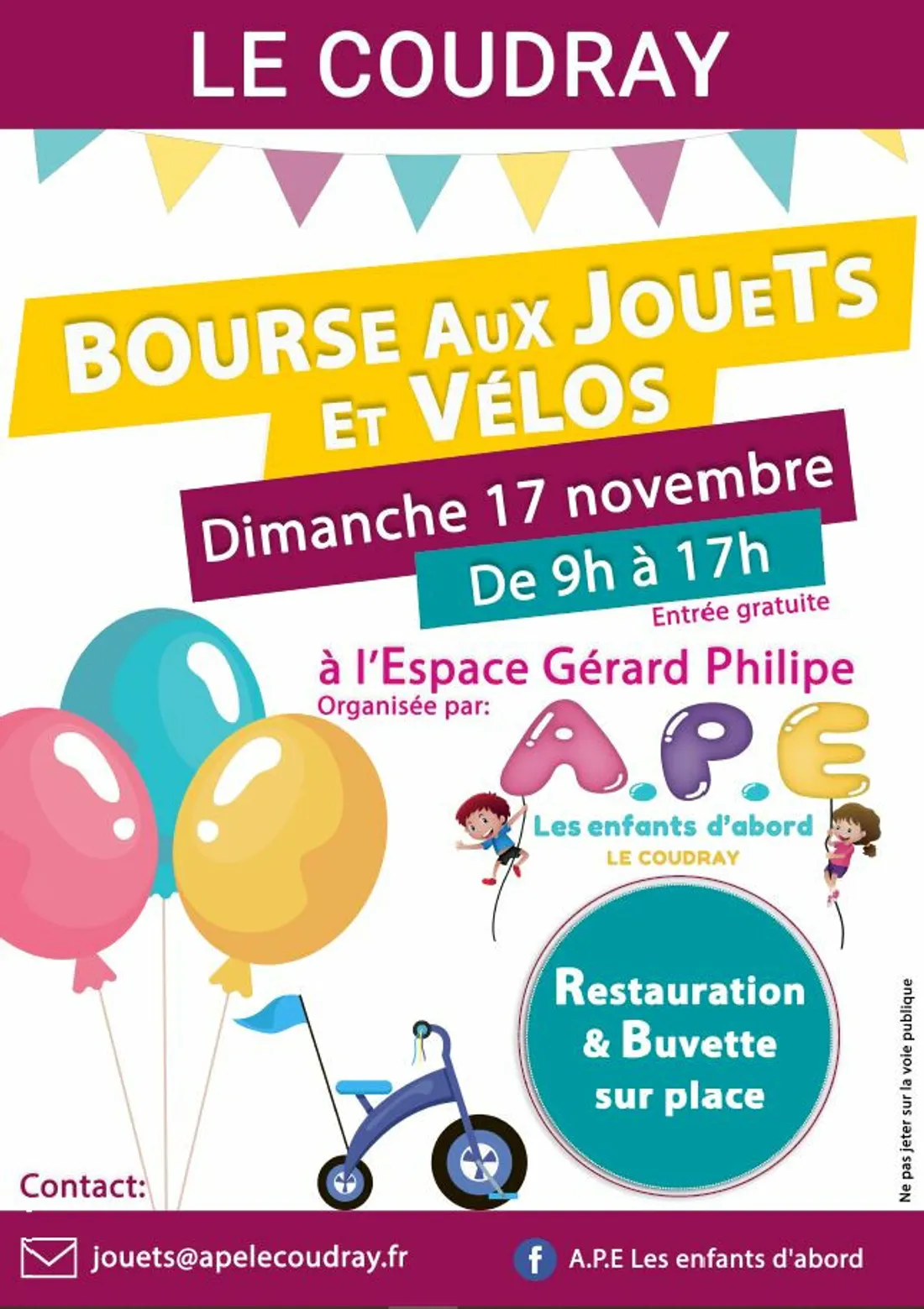 LE COUDRAY - Bourse aux jouets et vélos