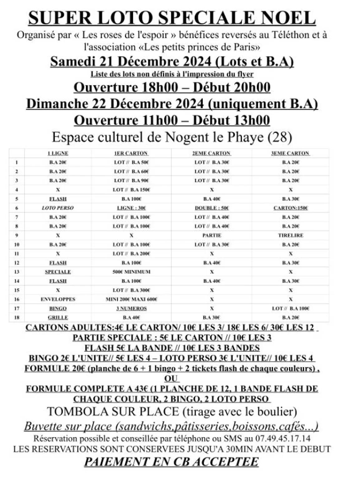 NOGENT-LE-PHAYE - Loto des Roses de l'Espoir