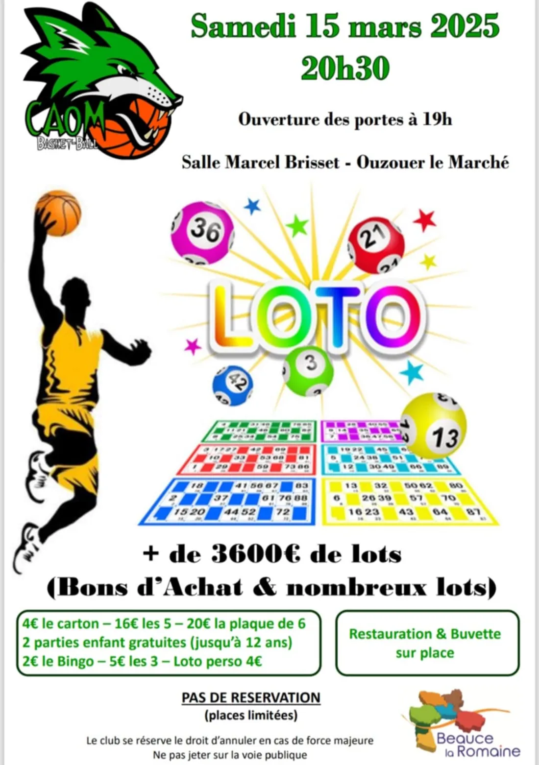 OUZOUER-LE-MARCHÉ (41) - Loto du CAOM Basket