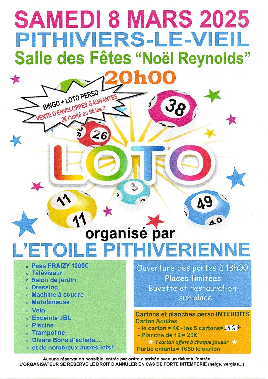 PITHIVIERS-LE-VIEIL (45) - Loto de l’Étoile Pithiverienne