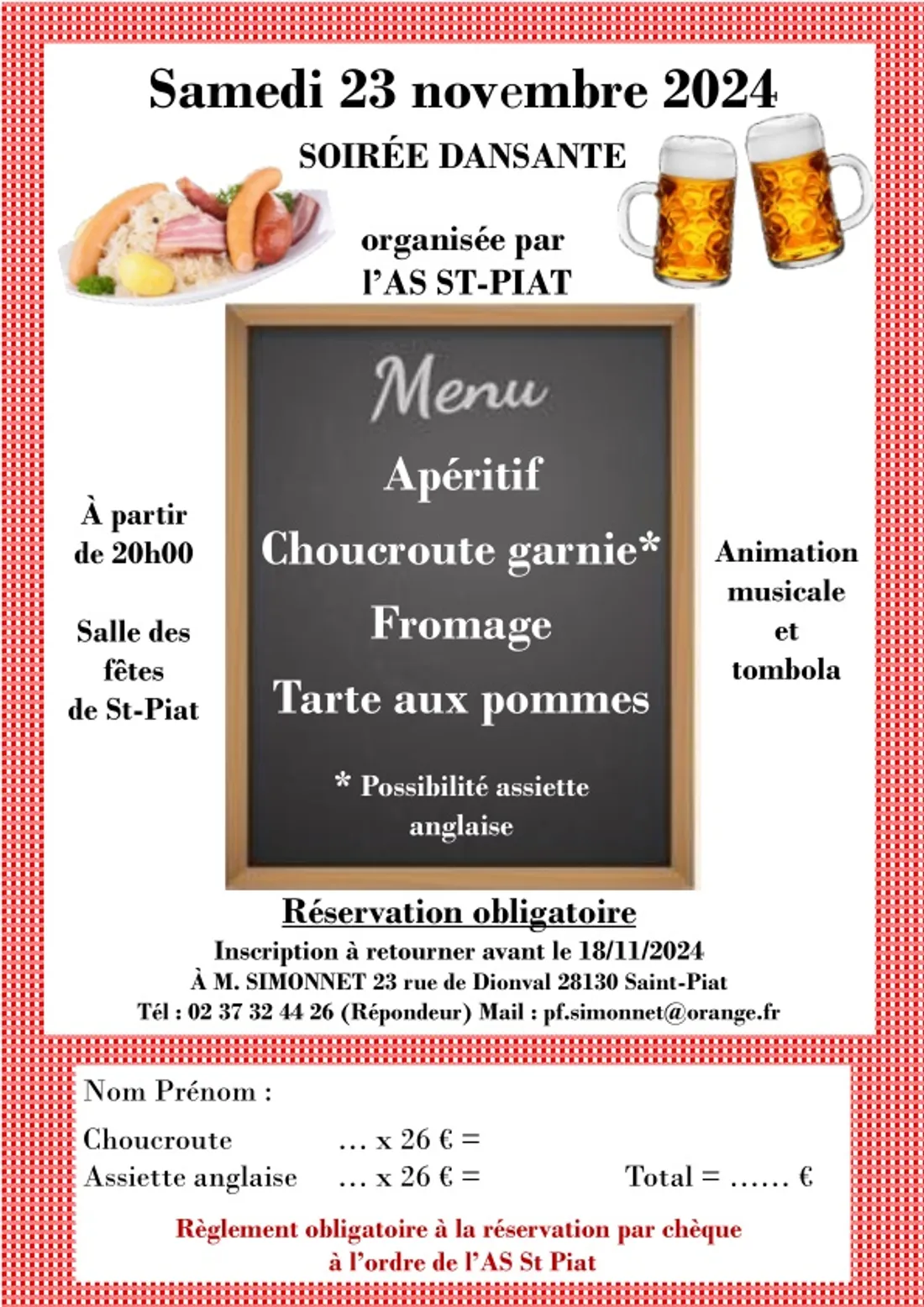 SAINT-PIAT - Choucroute dansante de l'AS Saint-Piat