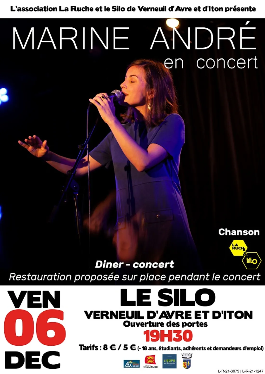 VERNEUIL-SUR-AVRE (27) - Dîner concert : Marine André