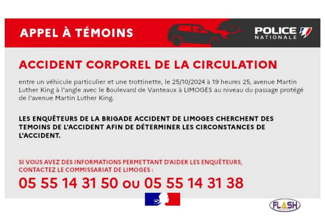 Limoges appel à témoins 29.10.2024 FLASH FM