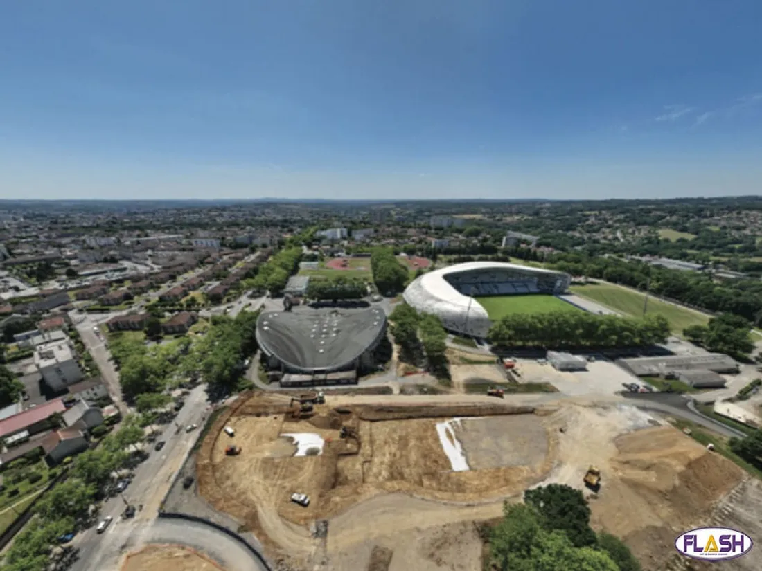Travaux modernisation Beaublanc maison des associations pose première pierre basket foot hand 