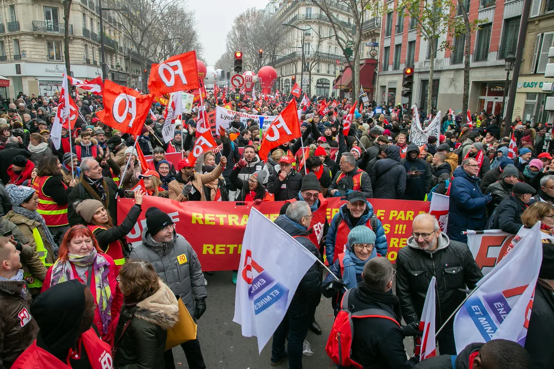 Les syndicats dans la rue pour la 11e journée de mobilisation pour les retraites.