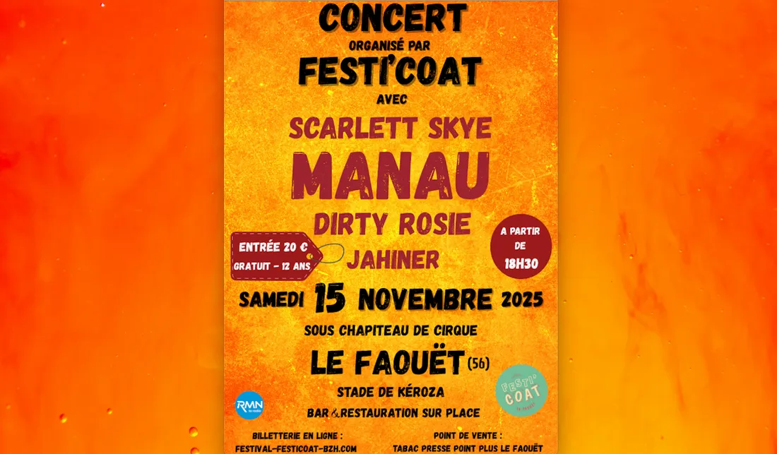 Concert organisé par Festi’Coat : deux soirées sous chapiteau pour vibrer