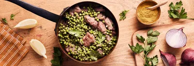 Curry d'agneau et petits pois