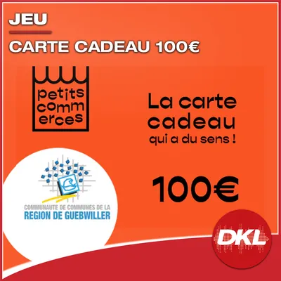 Gagnez 100€ de carte cadeau petits commerces de la région de...