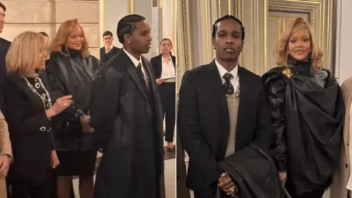 Rihanna et A$AP Rocky avec Brigitte Macron à l’Élysée pour les...