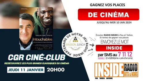 LISTE DE LA/LE GANANT(E):  REDIFFUSION DU FILM "INTOUCHABLES" AU...