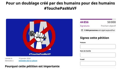 #TouchePasMaVF : l’intelligence artificielle inquiète les comédiens...