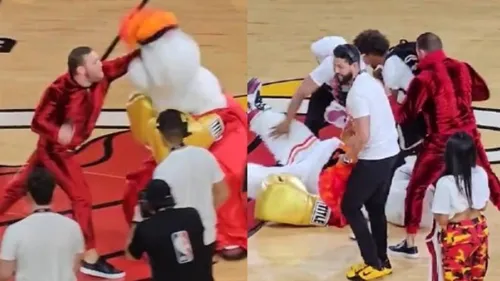 Conor McGregor met un KO a la mascotte de Miami Heat ! (VIDÉO)