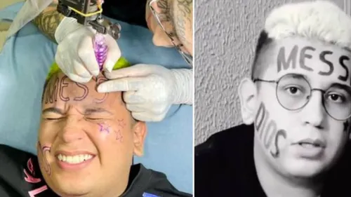 Il se fait tatouer 'MESSI' sur le front ! 