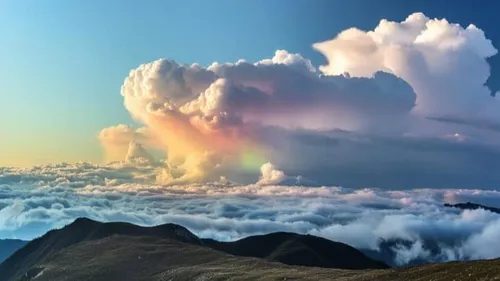 Un nuage arc-en-ciel aperçu dans le ciel !