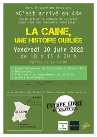 Rencontre témoignage sur le thème « La Caine, une histoire oubliée