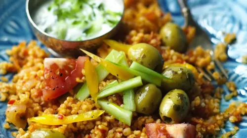 Salade de boulgour et olives vertes