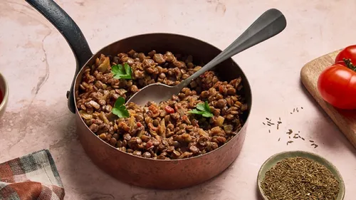 Mijoté de lentilles aux tomates et au cumin
