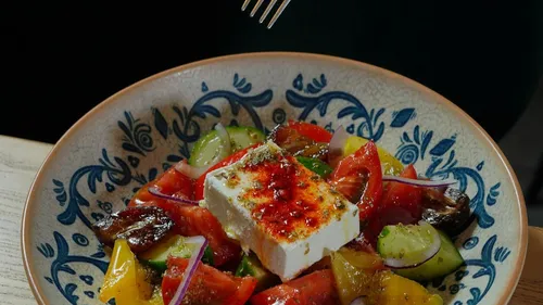 Salade de tomate, concombre, poivrons et féta