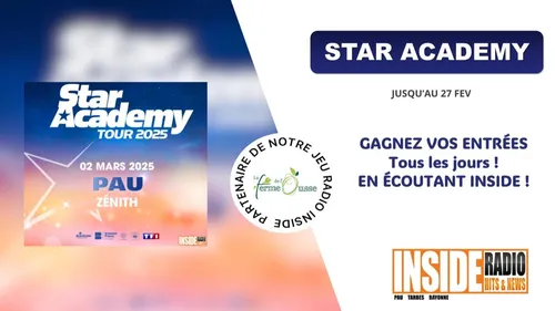Liste des gagnant(e)s : Concert de la Star Academy au Zénith de Pau ! 