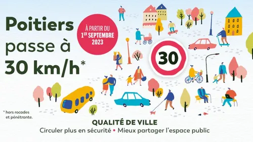 Poitiers : la vitesse maximale limitée à 30km/h à partir du 1er...