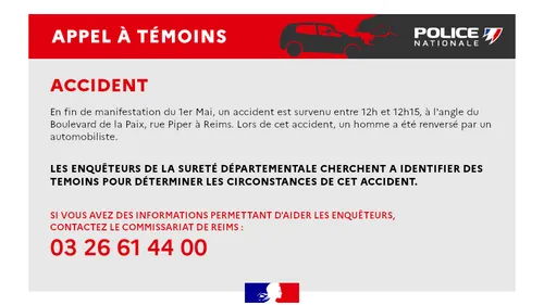 Manifestant renversé à Reims, un appel à témoins lancé 