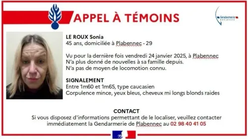  Appel à témoins : disparition inquiétante en Bretagne, une femme...
