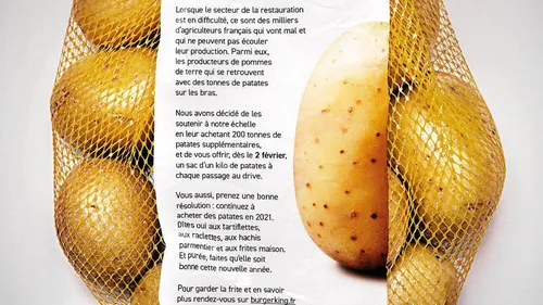 Burger King offre un kilo de pommes de terre à chaque client