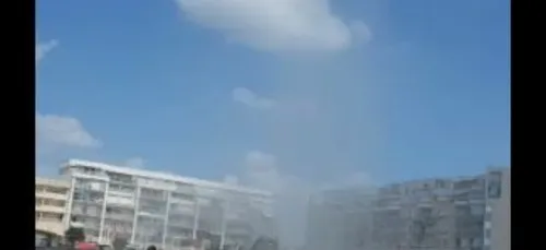 Une mini-tornade sur la plage de Pornichet