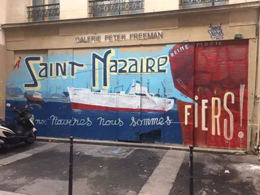 Une fresque en l'honneur des chantiers de Saint-Nazaire à Paris