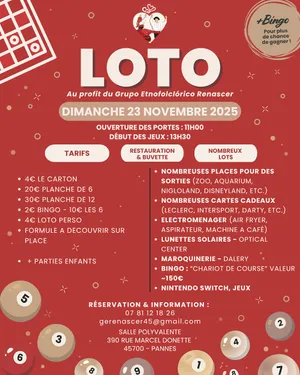 PANNES (45) - Loto au profit du Grupo Etnofolclórico Renascer
