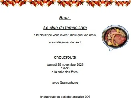 BROU - Choucroute dansante du Club du Temps Libre